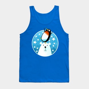 Christmas Polar Bear and Penguin Tank Top